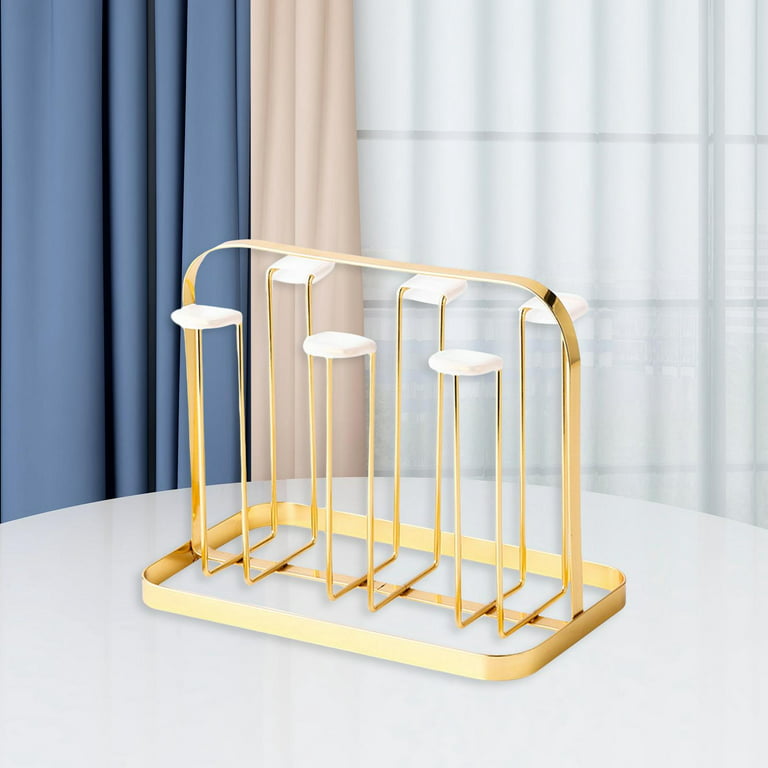 Unkno Cup Drying Rack Coffee Mug Tea Cup Drinking Glass Drying Drain Rack Holder Organizer, 9 Cups Drying Holder Rack, for Home Kitchen Bar