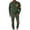 Army Green, variant on Mens Business Polor Fleece Casual 2 Piece Outfits Waffle Knit Polo Shirts and Cargo Sweatpants Set Long Sleeve Golf Track Suit with Pockets Gray