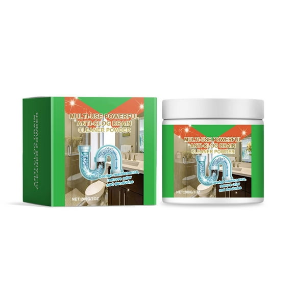 Multi-Use Anti-Clog Drain Cleaner Powder, 7oz Sink and Drain Cleaner, Super Powder Agent Quick Foaming Sink Drain Cleaner for Kitchen Bathroom Toilet Pipe Dredging