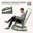 thumbnail image 4 of Ktaxon Outdoor Wood Rocking Chair with Footboard for Patio Garden Adults, Olive Green, 4 of 8