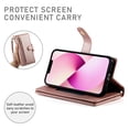 thumbnail image 2 of Allytechgroup Wallet Case for Apple iPhone 13, 9 Cards Holder + Zipper Pocket + Hand Wrist Shockproof Stand Flip Cover RFID Blocking Phone Case for Women Men, Pink, 2 of 7