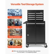 VEVOR Rolling Tool Chest, 2-in-1 Design, 5 Drawers Tool Cabinet Organizer with Detachable Top Metal Toolbox, Lock Bar, Protective Liner, and Tools Rack, Garage Storage Cabinet for Warehouse, Workshop