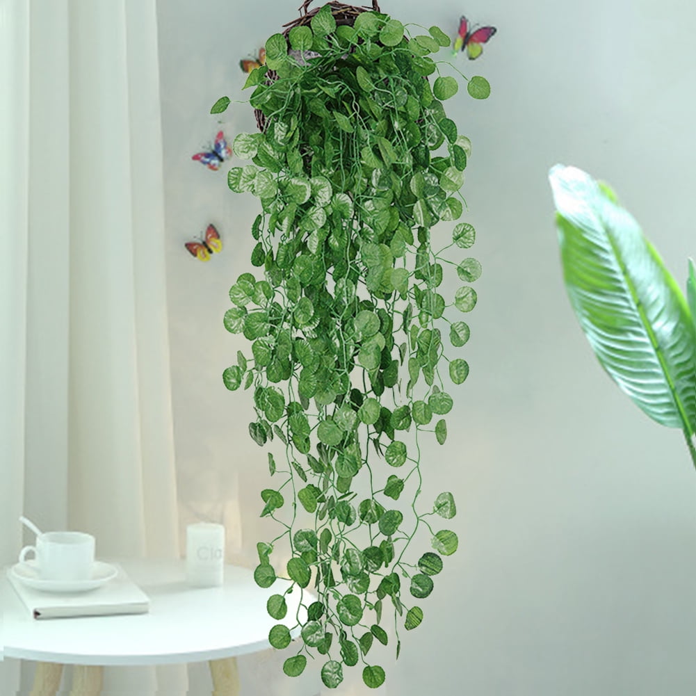 Briful Artificial Hanging Plants with Pot 17'' Fake String of Heart Vines  Plants Faux Hanging Greenery for Home Room Office Garden Balcony Patio  Front