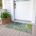 thumbnail image 6 of Addison Rugs Chantille Indoor/Outdoor Contemporary Abstract Teal Washable Rectangle Rug, 1'8" x 2'6", 6 of 6
