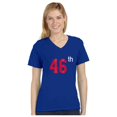 thumbnail image 1 of Joe Biden 46th President USA 2020 Elections V-Neck Fitted Women T-Shirt Large Blue, 1 of 3