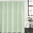 thumbnail image 3 of Sage Green Striped Waterproof Fabric Shower Curtain,Modern Simple Farmhouse Beige Waterproof Fabric Shower Curtain for Bathroom Curtains Bathtubs Hotel Shower Curtains with 12 Hooks Standard 66x72, 3 of 8