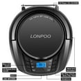 thumbnail image 3 of LONPOO Portable CD Player Boombox Classic Stereo Sound System Outdoor Speaker with FM Home Audio Radio, Bluetooth, Aux-in, USB Playback, Black, 3 of 5