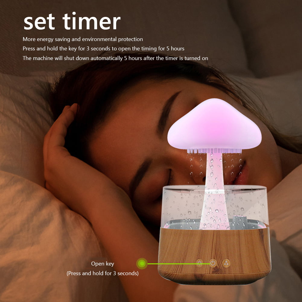 Mushroom Rain Fragrance Diffuser Colorful Night Light Mini Aroma