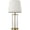 Gold Maya, variant on Electric 61000142 15" Table Lamp, Ceramic, Light Concrete Finish, White Linen Shade, Rotary Switch on Socket, 5-Foot Clear Cord, Bedroom, Home Décor, Nightstand