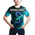 thumbnail image 2 of Enfants Minecraft Jeu Imprimé Manches Courtes T-shirt Tops, 2 of 4