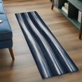 thumbnail image 3 of 2'x6' Rug Runners for Hallways Kitchen, Navy Blue Ombre Non Slip Entryway Beside Floor Carpet Runner, Modern Abstract Moire Washable Laundry Room Bedroom Throw Rugs Mat for Family Pet, 3 of 8