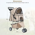 thumbnail image 7 of BestPet 3 Wheels Pet Stroller Folding with Cup Holder & Removable Liner,Beige, 7 of 7