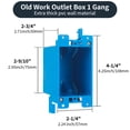 thumbnail image 2 of 10 Pack Single Gang Electrical Outlet Box, Old Work Box, 14 Cubic Inch Switch Box Plastic Outlet Box 1-Gang Electrical O, 2 of 7