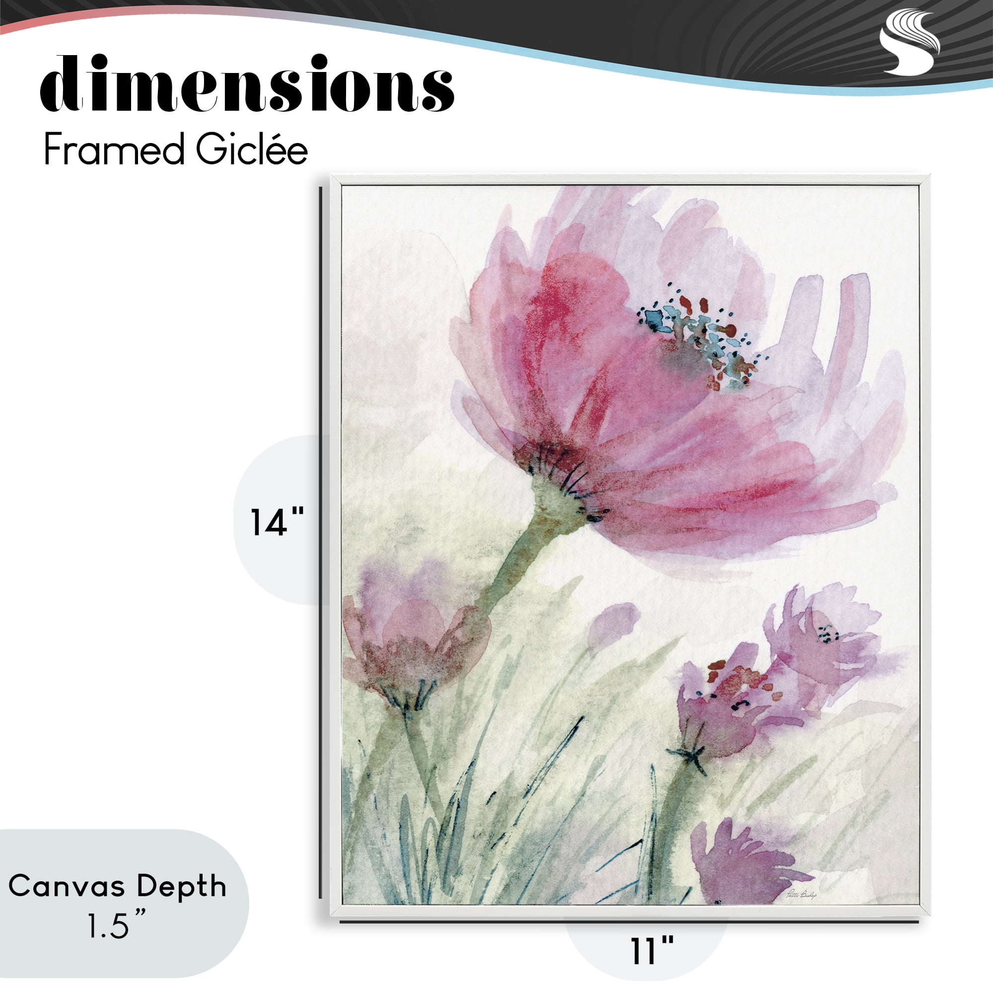 Stupell Industries Pink Flower & Speckled Stamen White Framed Giclee Art, design by Patti Bishop