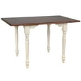 thumbnail image 3 of Andrews 3Pc 48" Rectangle Drop Leaf Dining Set Antique White/Chestnut Brown Wood, 3 of 4