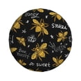 thumbnail image 2 of Easygdp Hohey Bee Golden Embroidery Automobile Tire Dust Cover, 14-17in Spare Tire Cover Universal Fit for Trailer, Car, Truck, SUV, Jeep - 17 inch, 2 of 9
