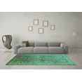 thumbnail image 3 of Ahgly Company Indoor Rectangle Oriental Turquoise Blue Industrial Area Rugs, 2' x 4', 3 of 4