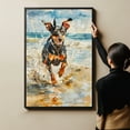 thumbnail image 6 of Funny Dog on Beach Canvas Wall Art, Manchester Terrier Dog Picture Ocean Artwork for Bathroom Bedroom Living Room, Art Decor 8x12 Inches, 6 of 6