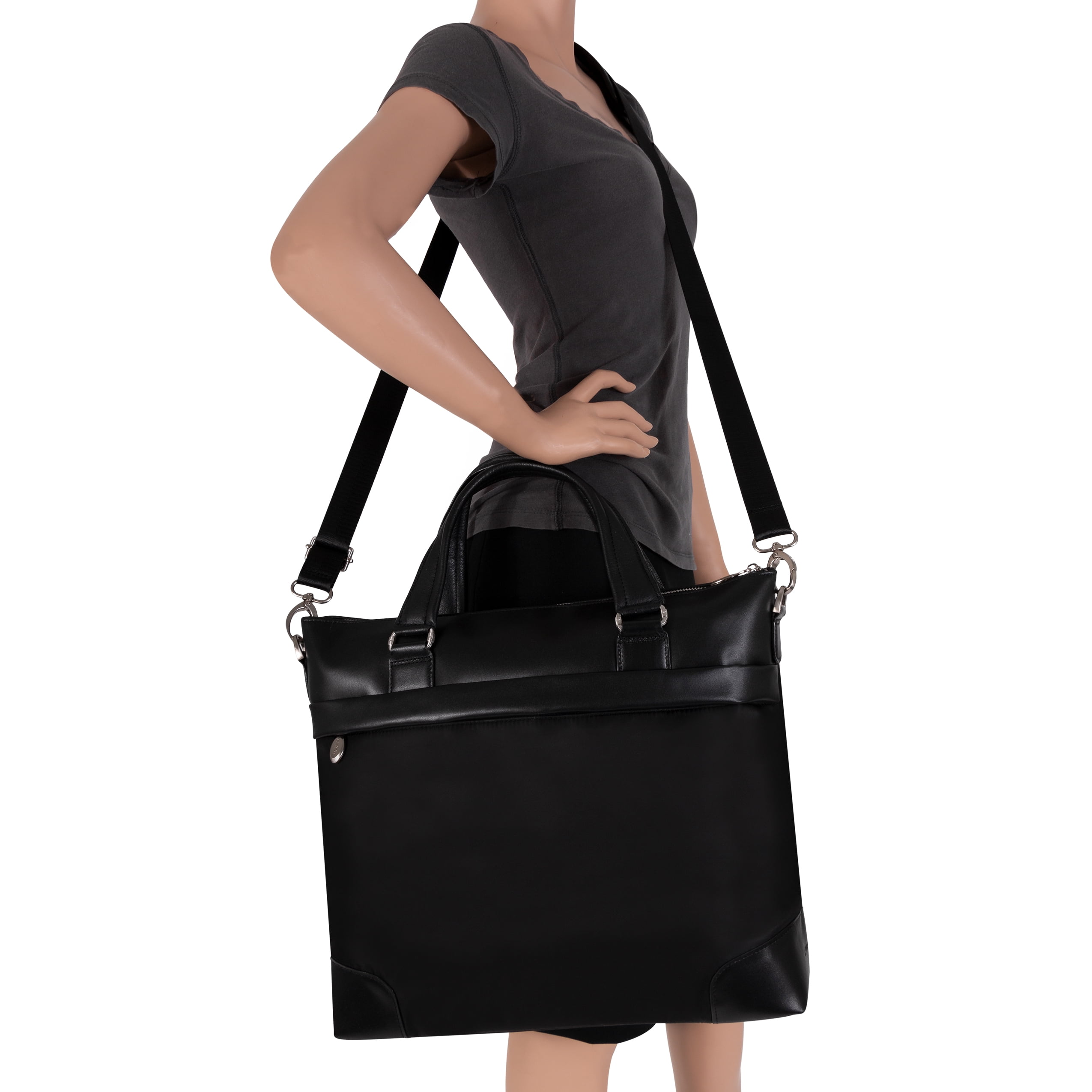 N Series | EASTWARD | 17" Nylon Slim Laptop Briefcase - Black
