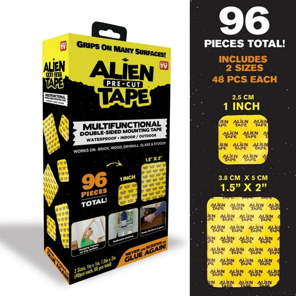 Alien Tape Bandes Prédécoupées Double Face Polyvalentes Adhésives Amovibles - 96 Pièces