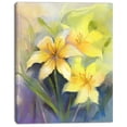 thumbnail image 2 of Watercolor Painting Yellow Lily Flower - Large Floral Canvas Artwork, 2 of 4