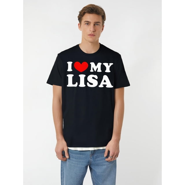 Playera Crusher para HombreI Love My Lisa, I Heart My Lisa T-Shirt Selected pure cotton interesting design DIY short sleeve t-shirt for men, soft and breathable, suitable for all seasons, comfortabl