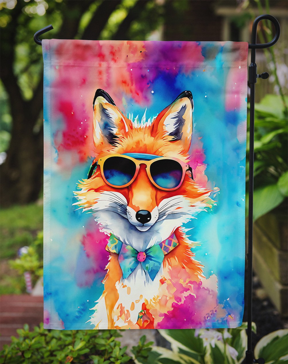 thumbnail image 3 of Hippie Animal Fox Garden Flag 11.25 in x 15.5 in, 3 of 5