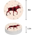 thumbnail image 1 of FMSHPON Merry Christmas Elk Set of 4 Round Coaster for Drinks, Absorbent Ceramic Stone Coasters Cup Mat with Cork Base for Home Kitchen Room Coffee Table Bar Decor, 1 of 6