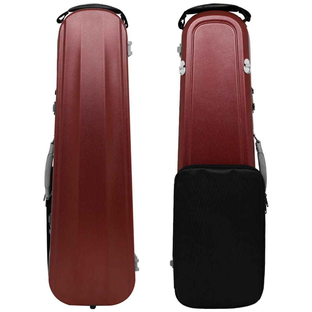 WINDLAND Violin Hard Case Adjustable Size Carbon Fiber Texture with Accessory Pocket