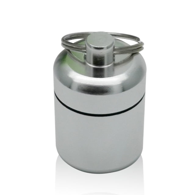 Moyic Mini caja de pastillas, llavero de aleación de aluminio, botella, contenedor de tabletas, suministros para el hogar Almacenamiento y organización del hogar Plata Moyic HA010383-05