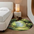 thumbnail image 2 of Round Rug 4Ft Washable Non-Slip, Forest Circle Area Rugs for Living Room Bedroom, Nature Woodland Spring Scenic Green Trees Flower Indoor Floor Mats Carpet Runner for Home Decor Aesthetic, 2 of 8