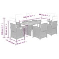 thumbnail image 4 of vidaXL 7 Piece Garden Dining Set with Cushions Grey Poly Rattan, 4 of 5