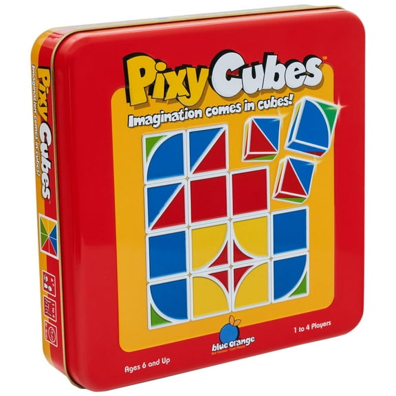 Pixy Cubes Matching Pattern Design Game Speed or Memory Rules with Cubes in Tin Box by Blue Orange Games, 1 to 4 Players, Ages 6