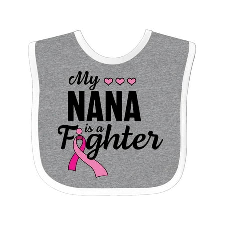 

Inktastic Breast Cancer Awareness My Nana is a Fighter Gift Baby Boy or Baby Girl Bib