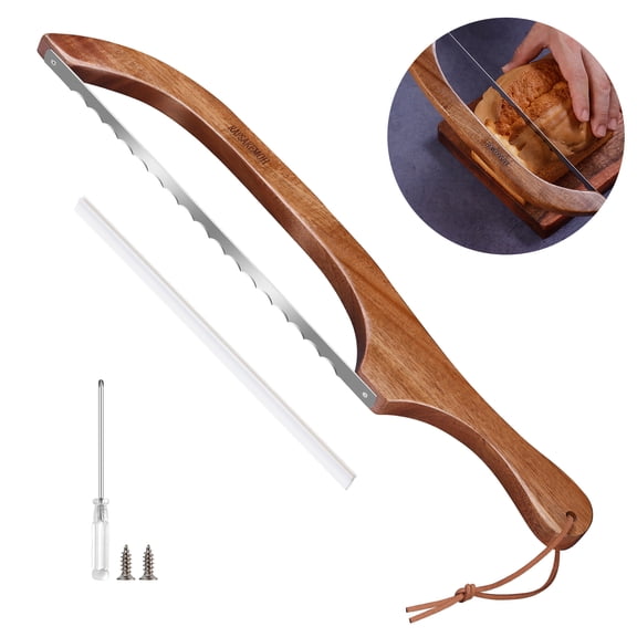RAPSAKEMOH Sourdough bread knife, Bread Knife for Homemade Bread ,Bread slicer for Homemade Bread, Baguettes and More Cuts Thin,Bow Design Easy to Clean & Even Slicing