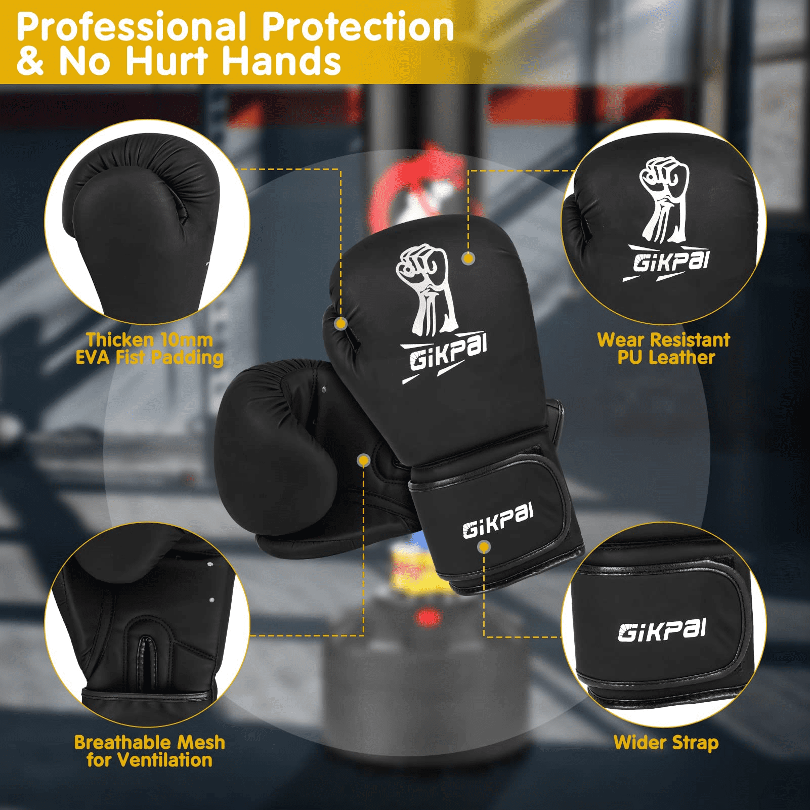 Wostoo Punching Bag, 70'' Freestanding Heavy Boxing Bag with Stand for Adult Teens Kids, Kickboxing Bag with 12 Suction Cup Base for Home Office Gym