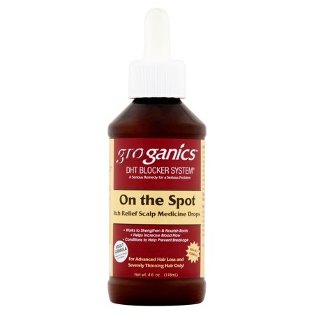 Groganics DHT Blocker System On the Spot Itch Relief Scalp Medicine Drops, 4 fl