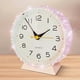 thumbnail image 1 of wonima02 Shiny 4.5" Analog Alarm Clock，Bling Small Silent Retro Desk Clock，Metal Glitter Clock Table Decor for Living Room, Bedroom, Bedside, Shelf (Pink), 1 of 1