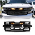 thumbnail image 1 of AMERICAN MODIFIED Grille w/Lights for 19-21 Chevy Silverado 1500, Glossy Black, 1 of 8