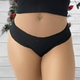 thumbnail image 2 of KHONTS Women's Underwear Panties Cheeky Bikini Underpanties Lace Stretch Hipster Briefs Black M, 2 of 3