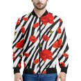 thumbnail image 5 of Chaqueta con estampado de cebra abstracto para hombre y mujer, ropa con estampado 3D de flores, sudadera informal con cremallera, ropa de calle, abrigo, 5 of 5