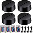 thumbnail image 1 of 3d Led Light Lamp Base, 4 Sets Acrylic Light Base With Remote Control & Touch Control, 16 Colors 4 Modes Led Display Base, Decorative Lights For Bedr, 1 of 5