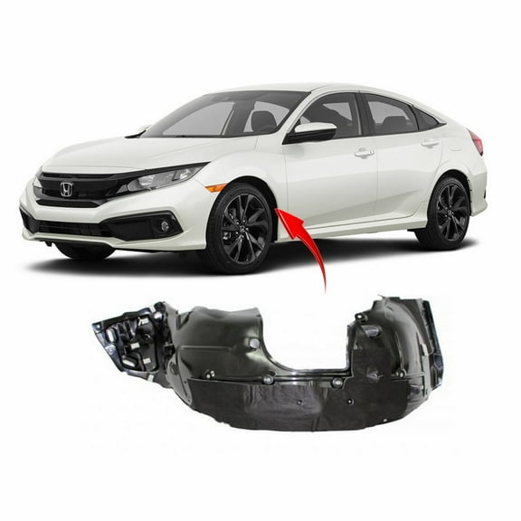 DCP Front Left Driver Side Fender Liner For 2019-2021 Honda Civic HO1248186
