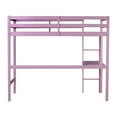 thumbnail image 6 of Miniyam Wood Twin Size High Loft Bed with Desk for Kids and Teens , Built-in Desk, Pink, 6 of 7