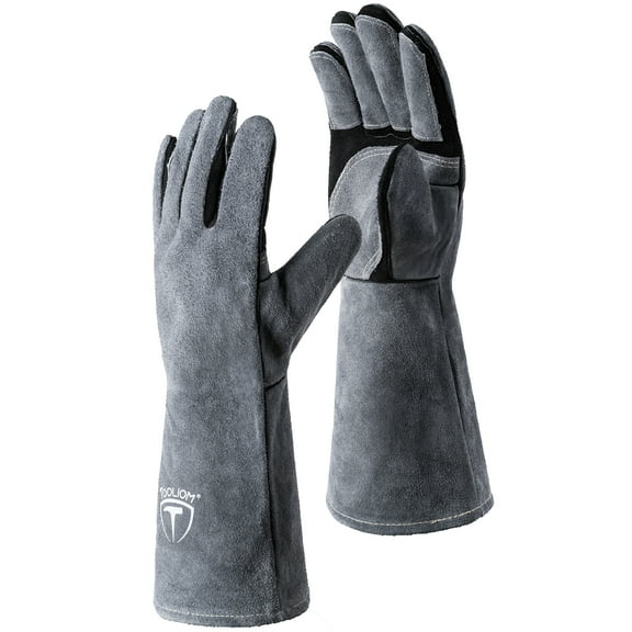 16 Inch Heat Resistant Leather Welding Gloves with Kevlar Stitching