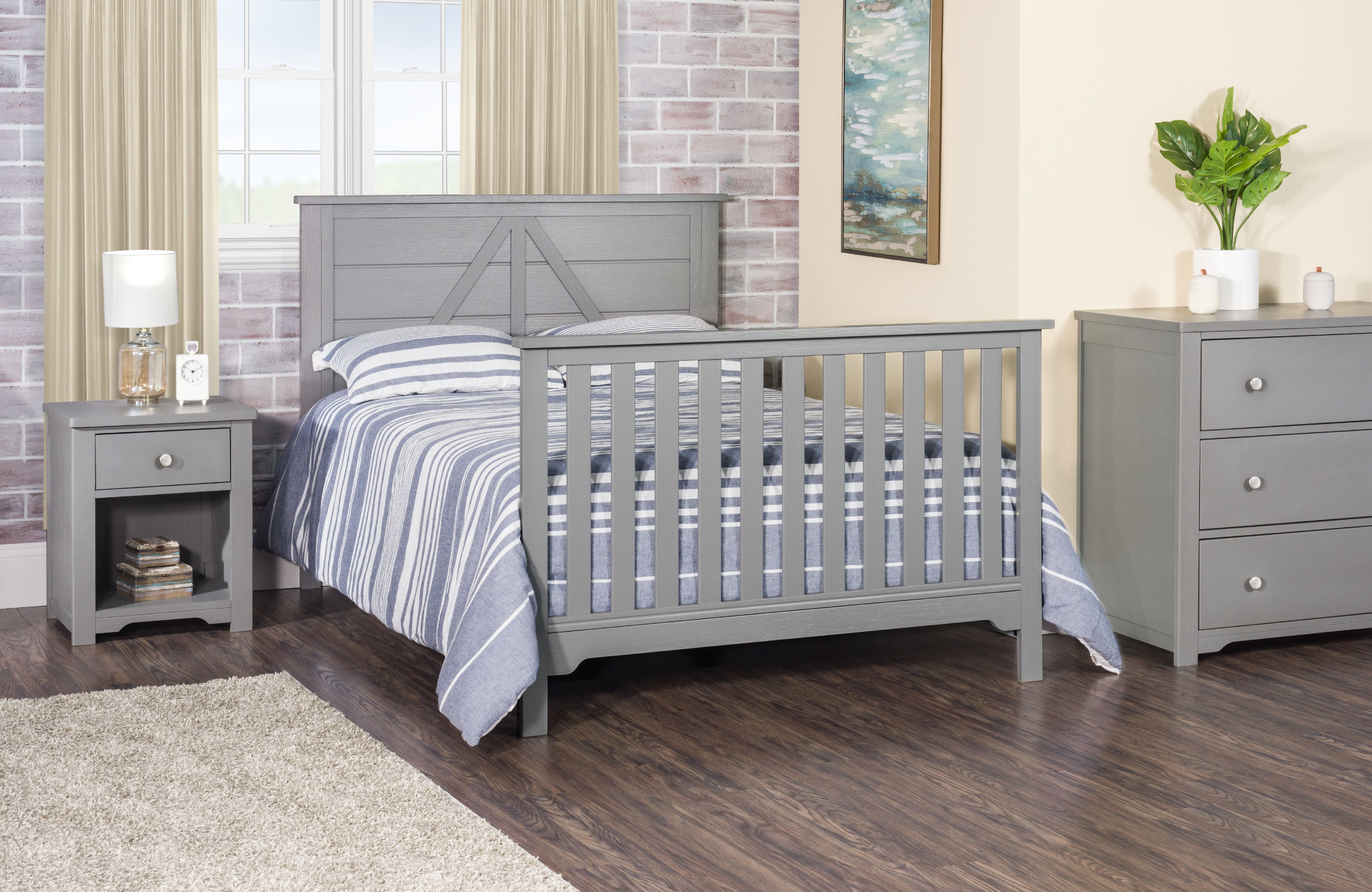 Child Craft Full Bed Rails for Quincy, Stella, Rylan, Calder, Hampton and Woodland Cribs, Brushed Pebble