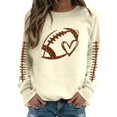 thumbnail image 3 of TIANZEN Full Sleeve Crewneck Sweatshirts For Women Long Sleeve Football Graphic Printed Hoodless Pullover Sweatshirts Top Blouse Jacket Women, 3 of 4