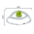 thumbnail image 3 of Sterling Silver with Natural Peridot and White Zircon Evil Eye Ring, 3 of 3