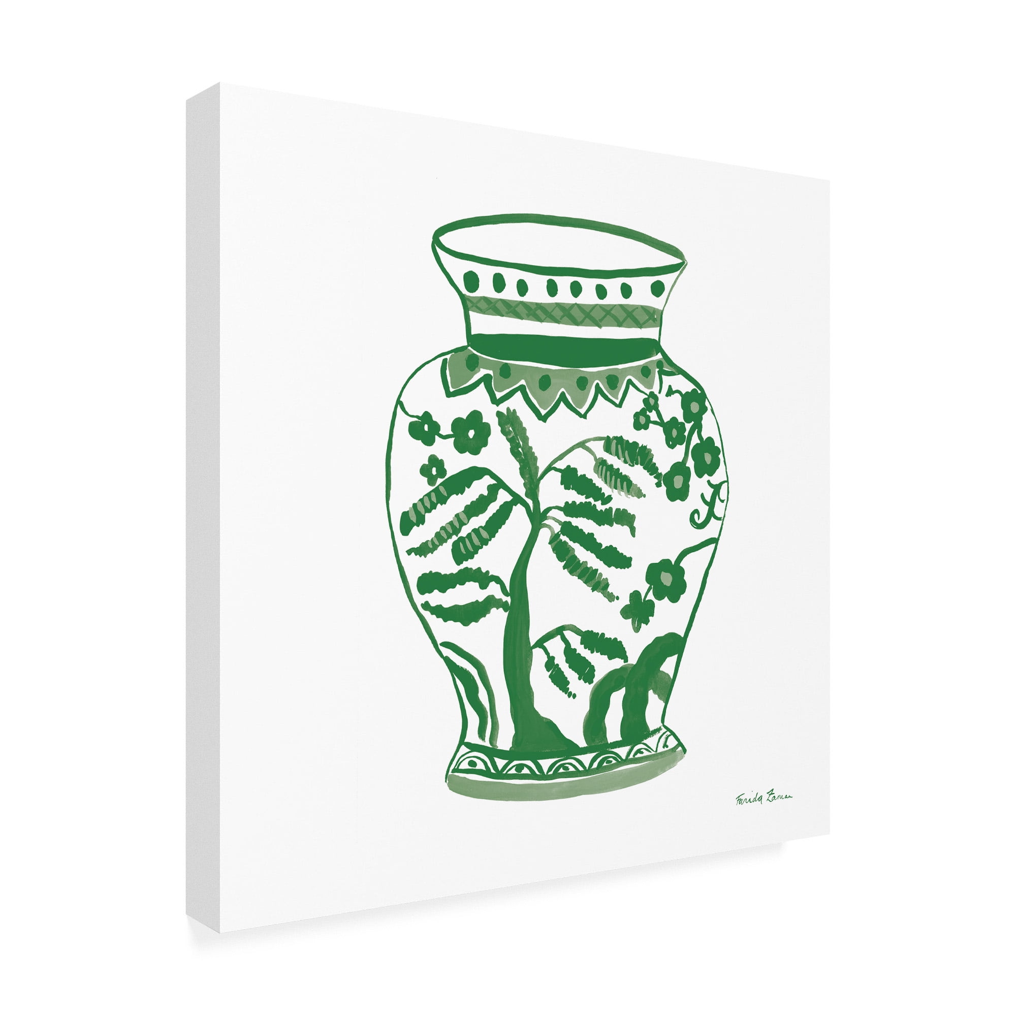 Trademark Fine Art 'Chinoiserie IV Green' Canvas Art by Farida Zaman