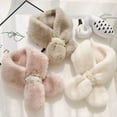 thumbnail image 3 of Municipal Faux Fur Collar Scarf Winter Fake Faux Fur Loophole Scarf Rectangle Furry Wrap for Women Girls, 3 of 4